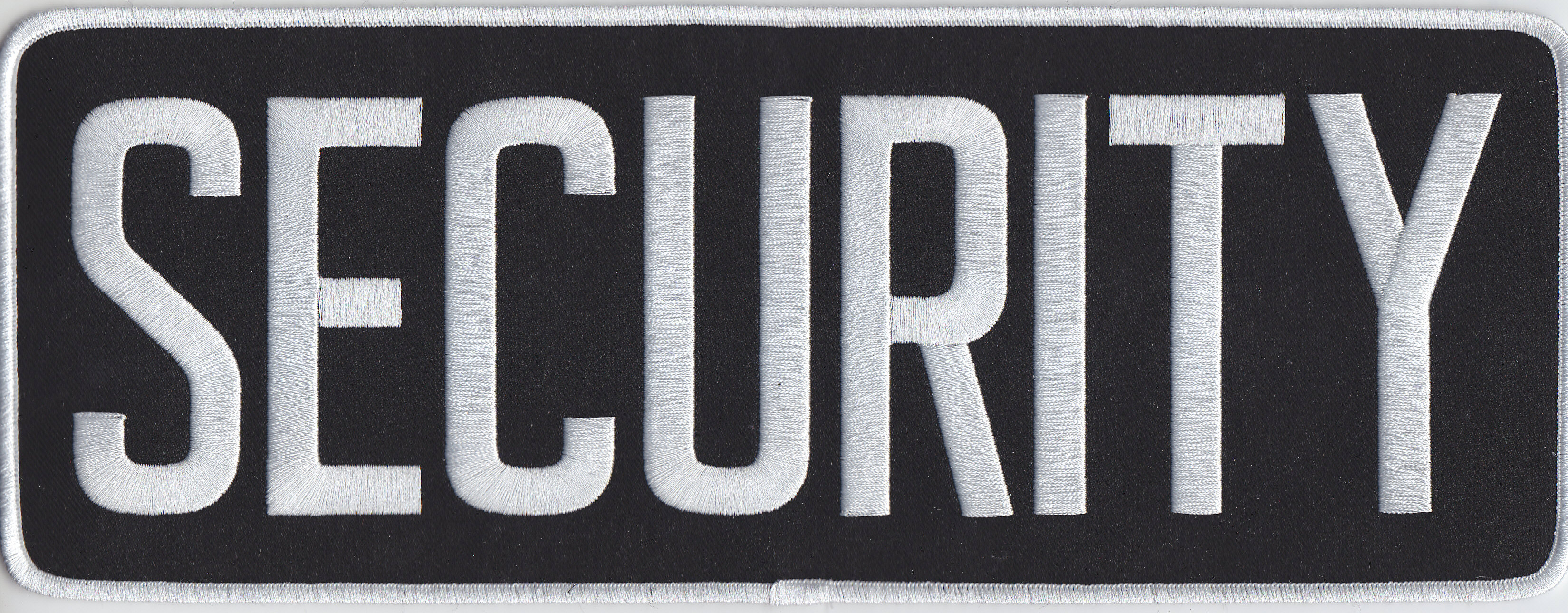 SECURITY White on Black Back Panel Patch 11 X 4